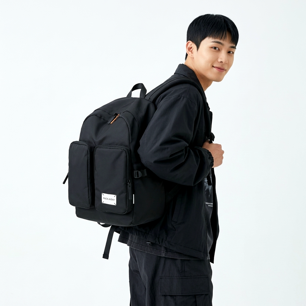 남자 백팩 캐주얼 데일리 포켓 생활방수 학원 대학생 노트북 백팩 - 상품 이미지