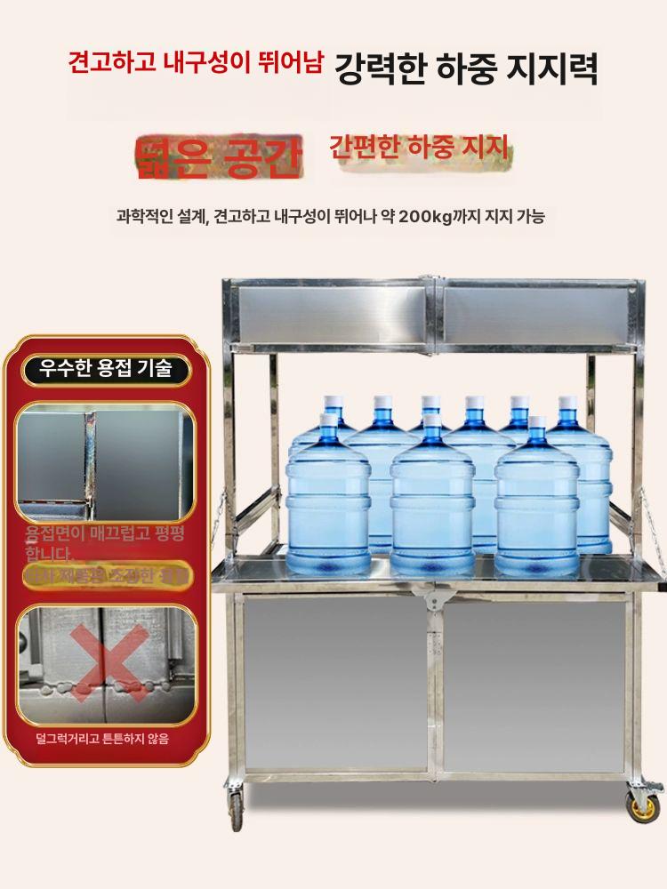접이식 매대 가판대 스낵카 스텐 이동식 부스 야시장 50kg 1.2m 상단 하단 - 상세 이미지 4