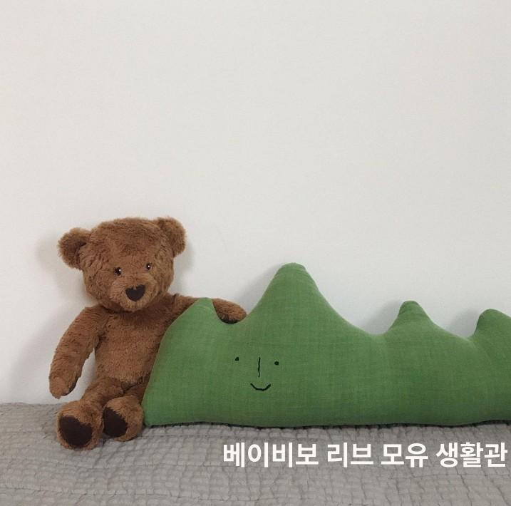 북유럽 귀여운 쿠션 A 구름 모양 베개 달 산 그린 마운틴 패턴 (47x22cm) 중형 - 상세 이미지 5