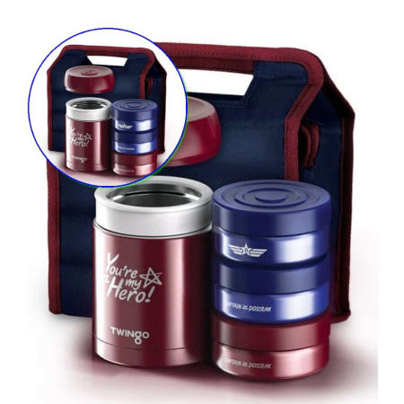 쌍문상회 보온도시락 트윙고 학생 찬통 가방 1140m