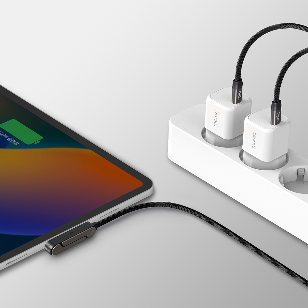 스플리 L자형 거치대 겸용 60W ㄱ자 USB CtoC 초고속 충전 케이블 1.5M 이미지 7