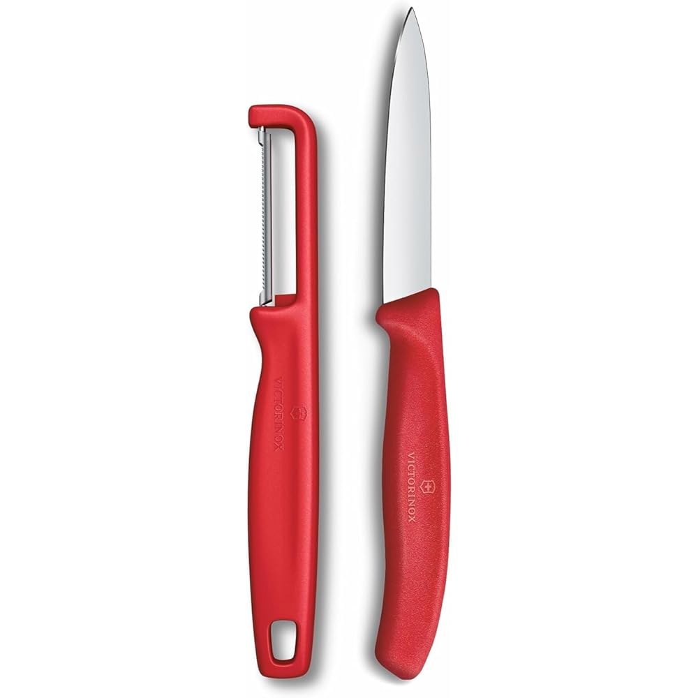Victorinox Swiss 클래식 2피스 세트, 엣지 패링 I-필러 및 스트레이트 나이프 - 레드 포함 7.6cm(3인치) Green 3.2 - 상품 이미지