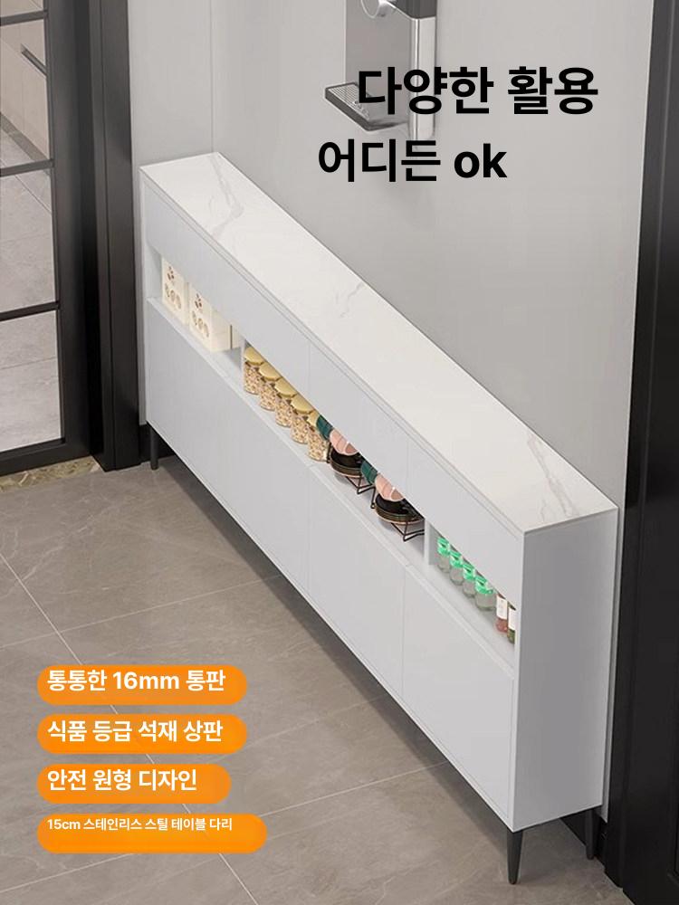 슬림 수납장 선반 사이드테이블 보관 협탁 정리 복도 120x20cm 다중 문 - 상세 이미지 5