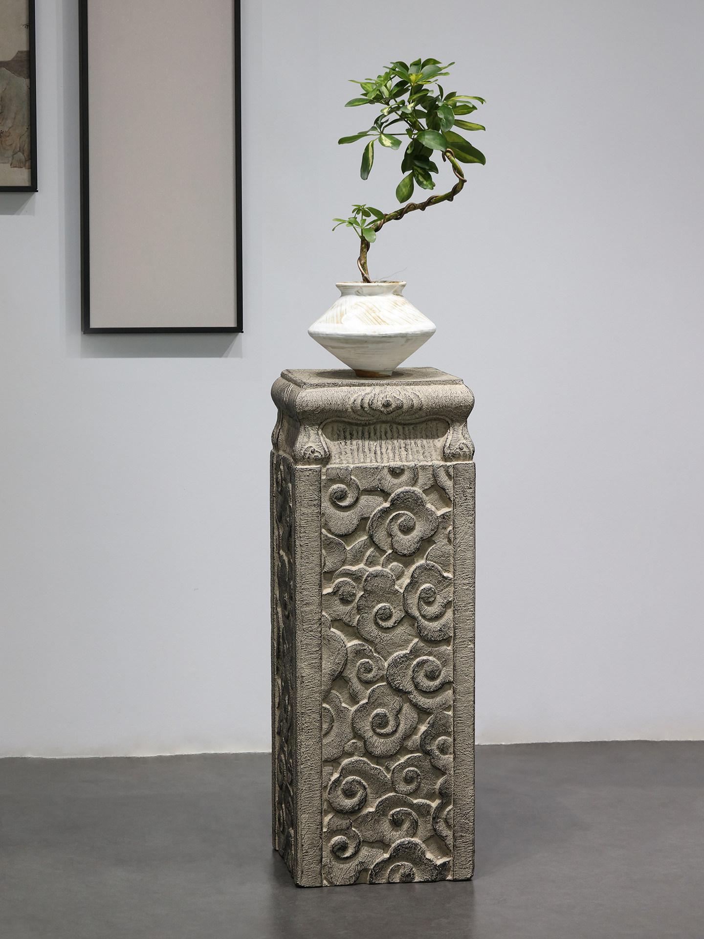 해태 조각상 정원 A 입구 전통 모형 가벼운 장식 해치 70cm 길상운 기둥 - 상품 이미지