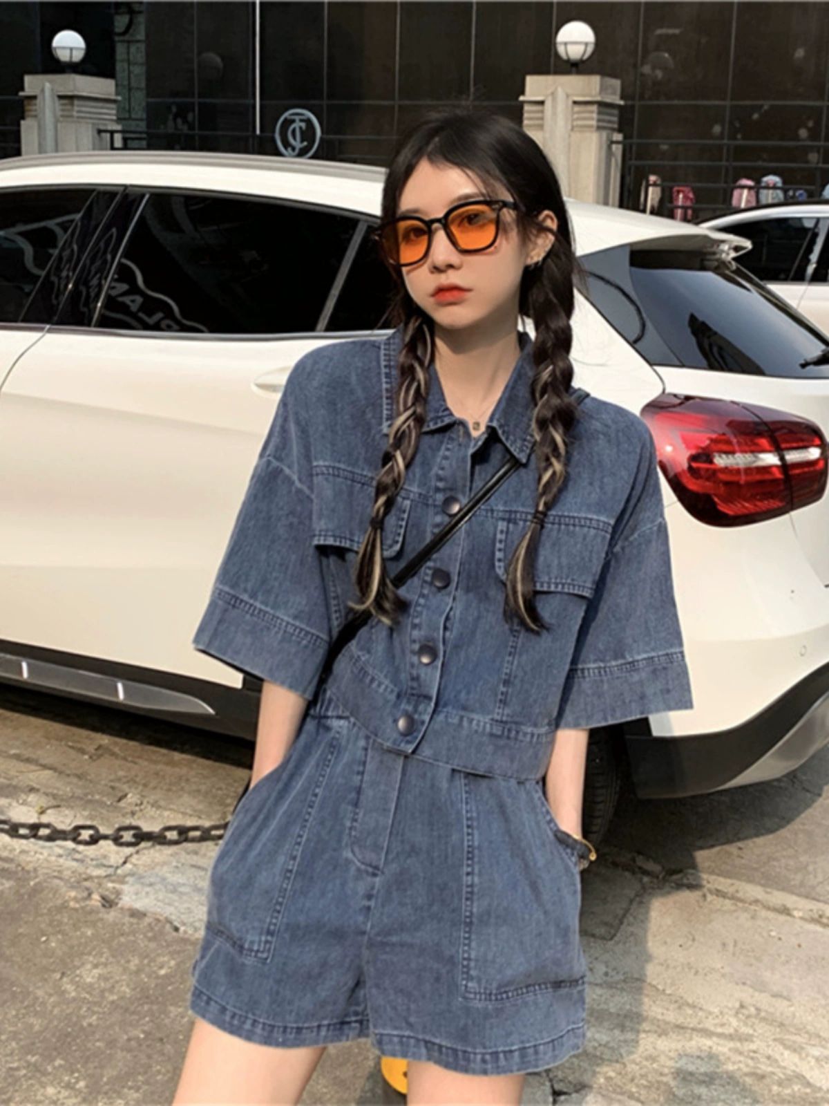 봄 데님 청세트 투피스 생지 - 상세 이미지 4