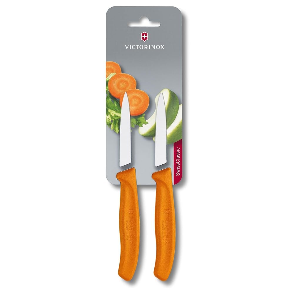 Victorinox Swiss 클래식 2피스 패링 팁 엣지 - 세트 나이프 포인트 오렌지 스트레이트 Orange - 상세 이미지 3