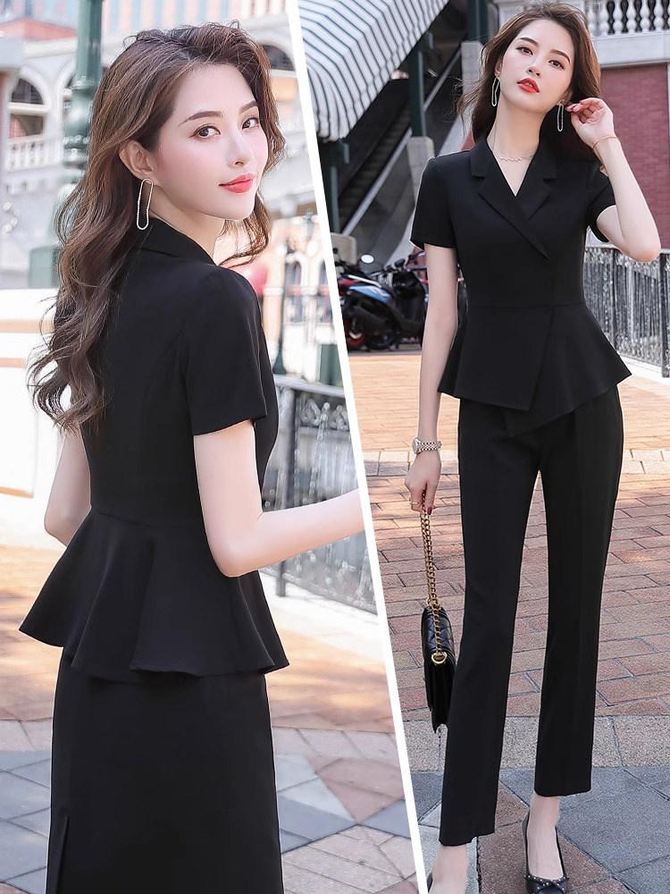 코디네이터 유니폼 간호복 정장 병원 상담실장 블랙 수트 + 블랙 바지 S - 상세 이미지 2