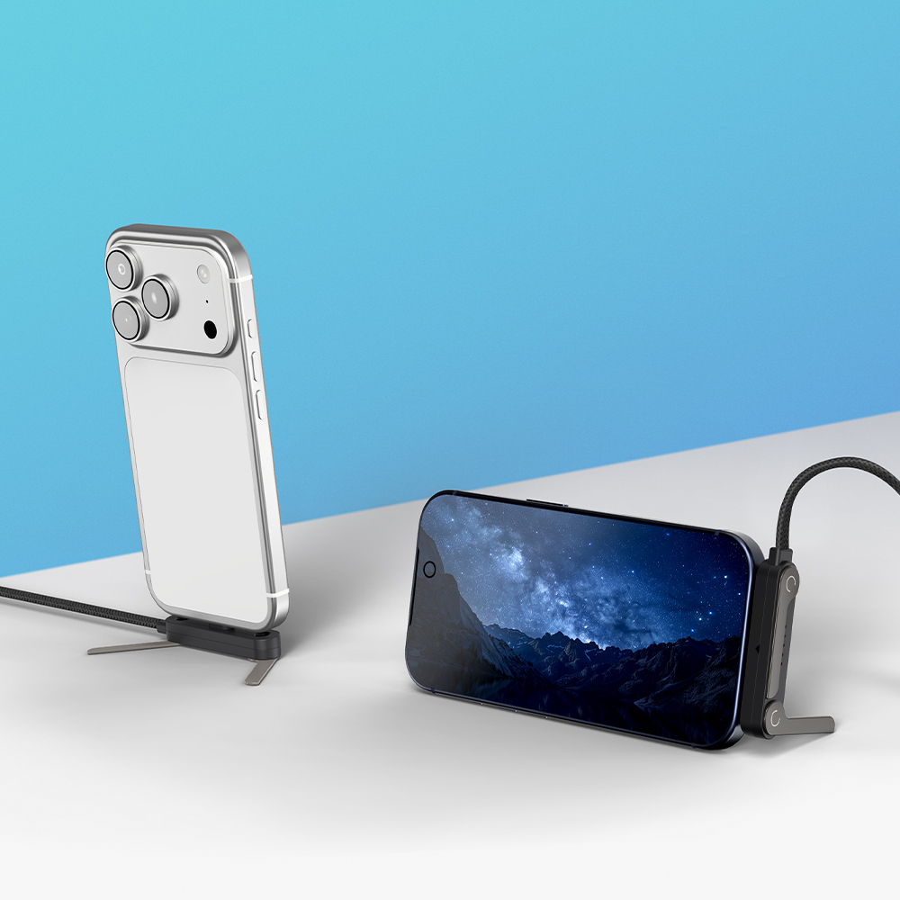 스플리 L자형 거치대 겸용 60W ㄱ자 USB CtoC 초고속 충전 케이블 1.5M - 상품 이미지