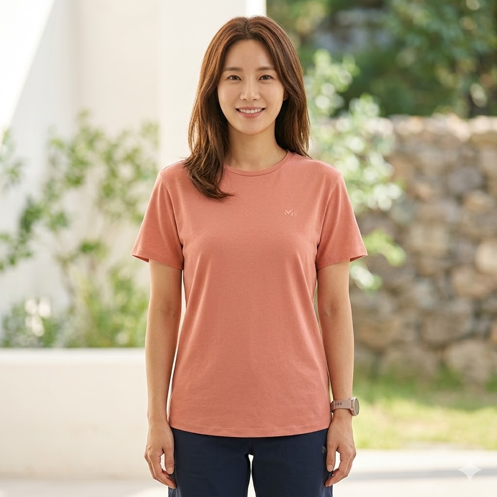 MILLET 밀레 여성 아웃도어 콜드엣지 항균 라운드 반팔티셔츠