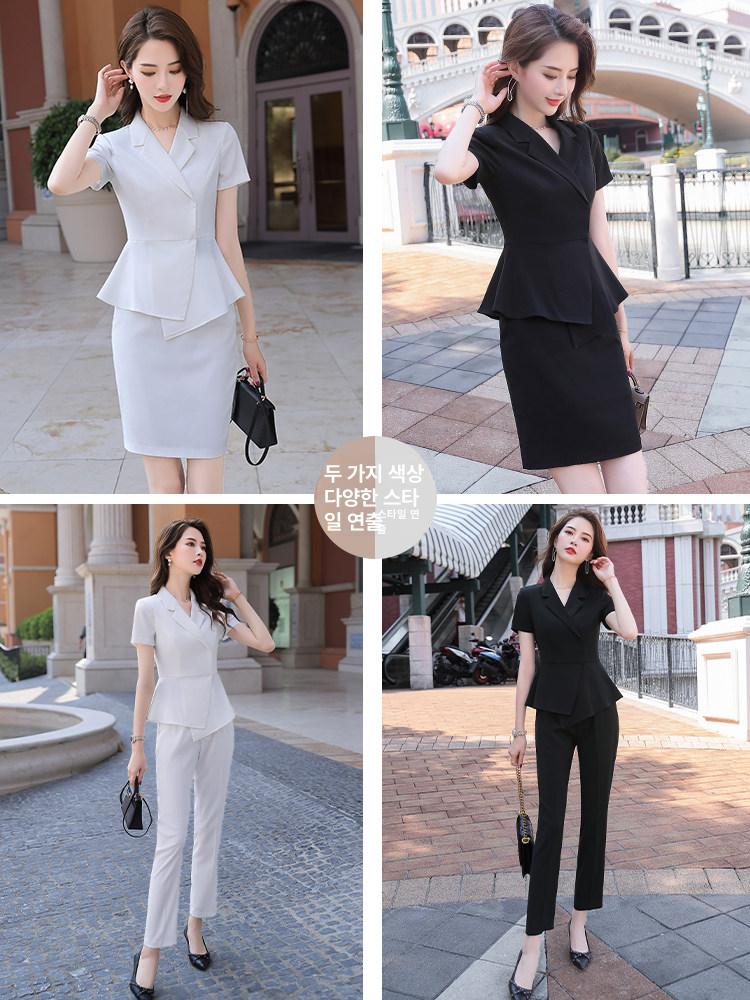 코디네이터 유니폼 간호복 정장 병원 상담실장 블랙 수트 + 블랙 바지 S - 상세 이미지 3