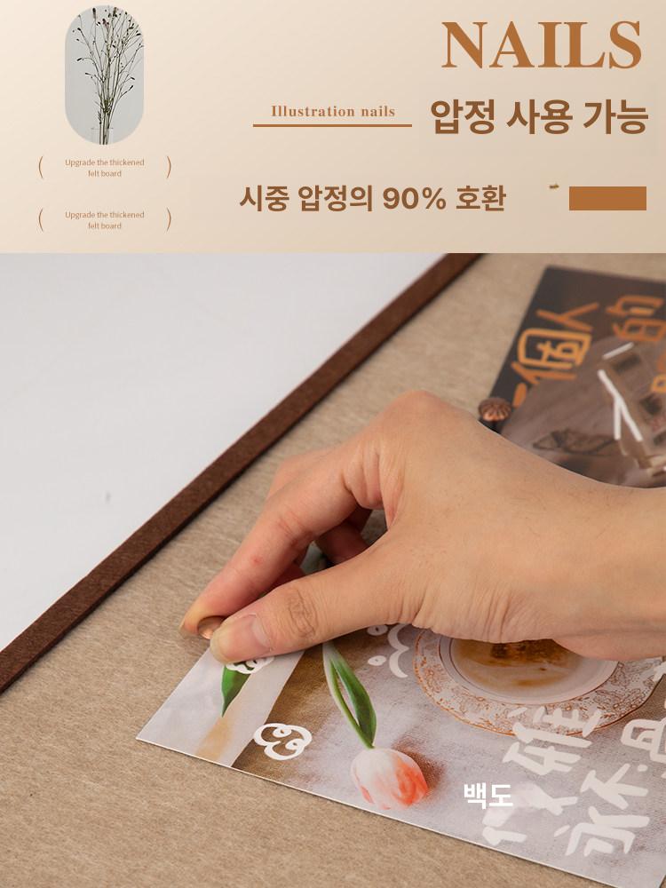 포토보드 폴라로이드 꾸미기 사진 펠트 붙이기 벽 장식 크림색(40x60) - 상세 이미지 4