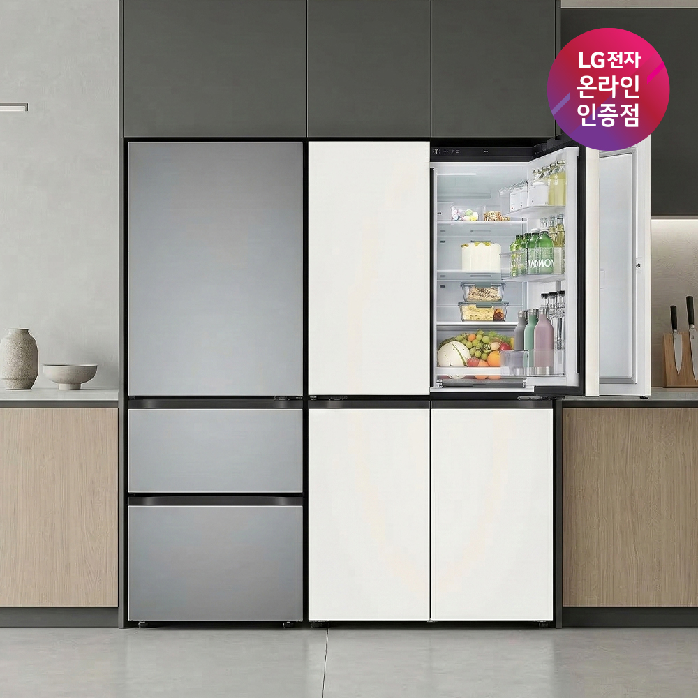 LG 디오스 AI 오브제컬렉션 매직스페이스 냉장고 + LG 디오스 김치톡톡 세트 (T876MEE111+ Z330MPSF11) - 상품 이미지