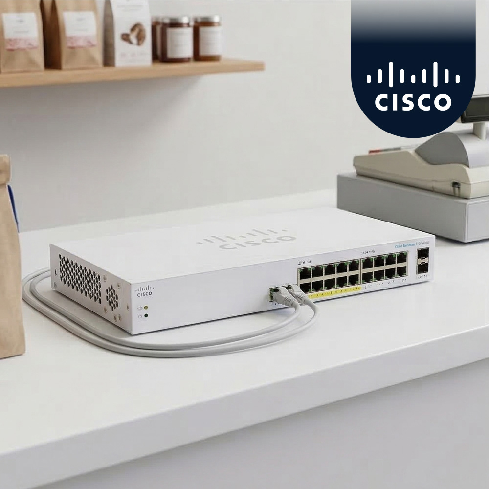 시스코 CISCO CBS110-24PP-EU 24포트 PoE 기가비트 스위치 2SFP 콤보 - 상품 이미지