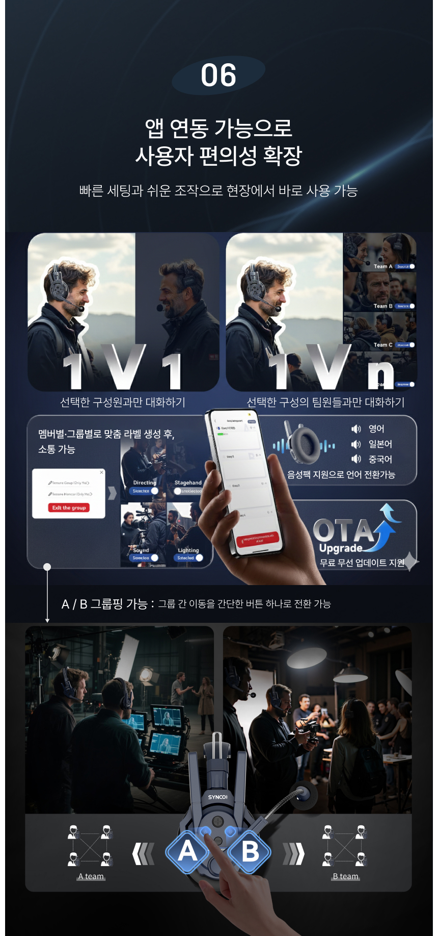 SYNCO Xtalk Master XM1 1구 무선 헤드셋 인터콤 시스템 싱코 마스터