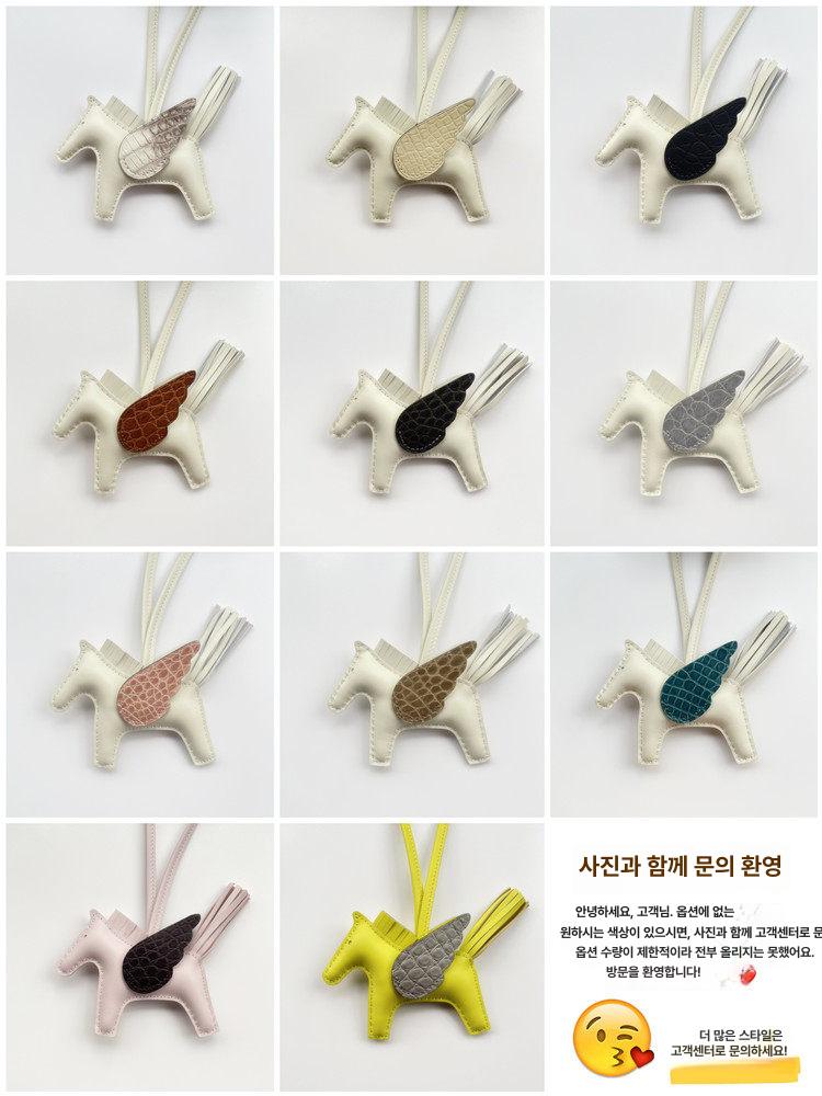가죽키링 말모양 키링 참장식 가방 키홀더 키체인 자동차 붉은 말굽 참 악세사리 모양 동물 - 상세 이미지 5