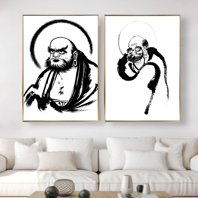 프리미엄 달마도 달마 대사 그림 액자 현관 거실 풍수 인테리어 부적 불교 개업 집들이선물