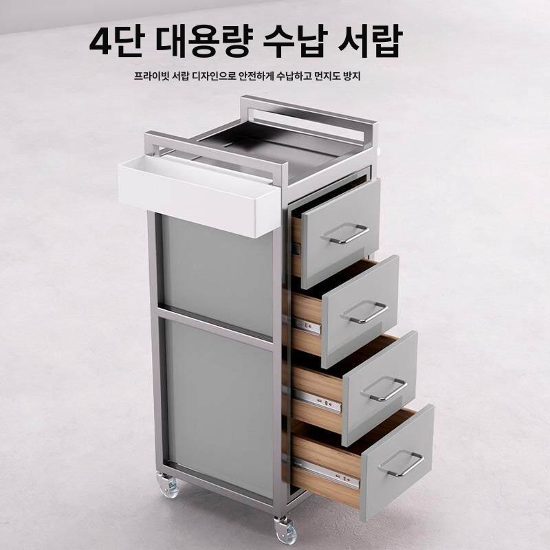 미용 커트 미용실 바퀴 컷트 도구 수납 원목 미용커트보 커트트 선반 - 상세 이미지 3