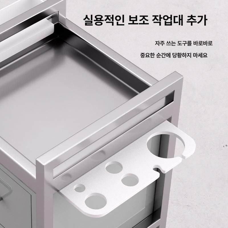 미용 커트 미용실 바퀴 컷트 도구 수납 원목 미용커트보 커트트 선반 - 상세 이미지 5
