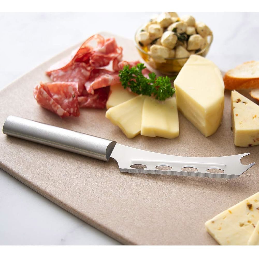 Rada Cutlery 치즈 나이프 (R139), 13.3cm(5.25인치) 실버 스틸 스테인리스 엔드, 핸들 리지드 톱니 포크 컷아웃과 블레이드, 1 Black - 상세 이미지 2