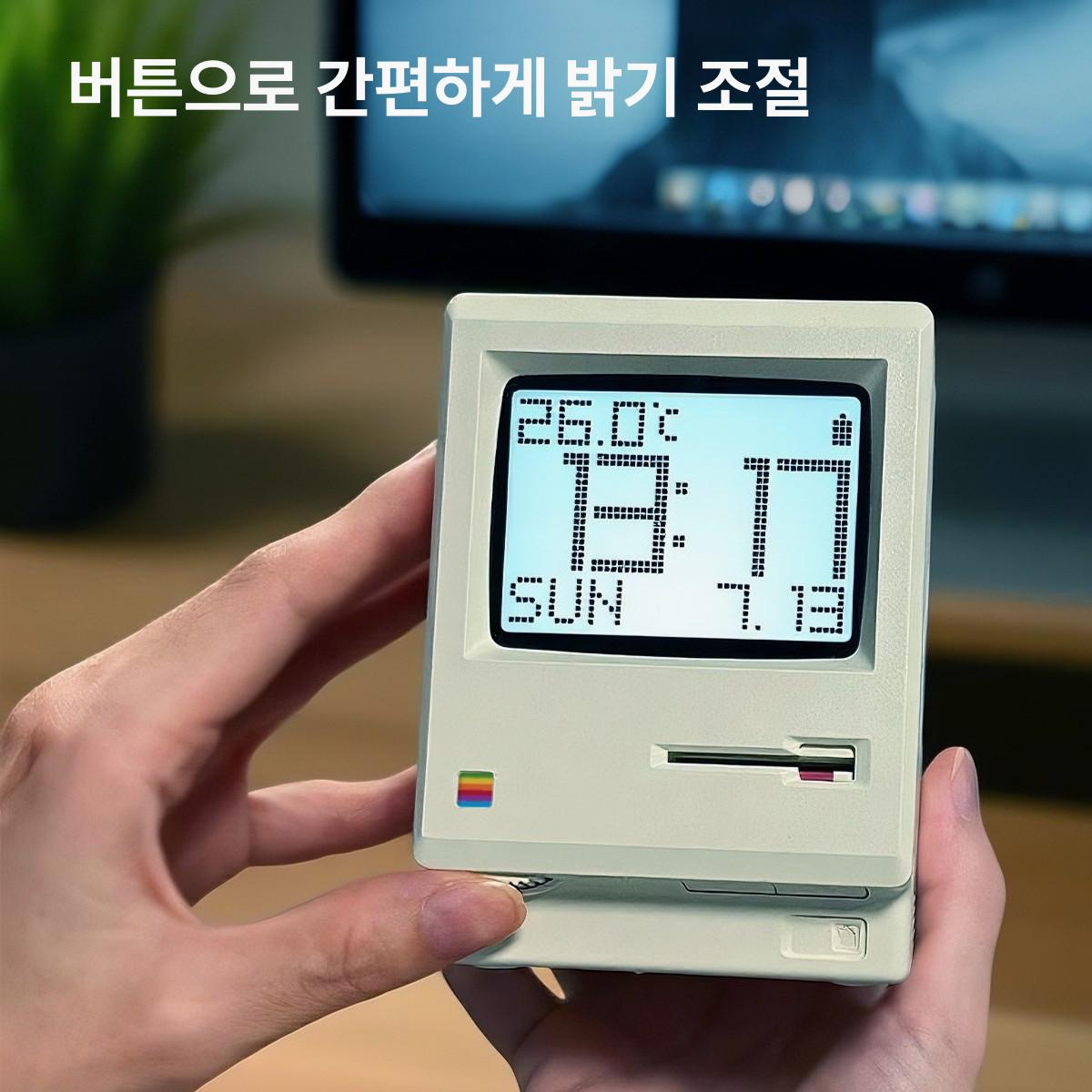 Maclock 레트로 디자인 LED 탁상시계 맥클럭 8 맥킨토시 알람 시계 - 상세 이미지 2