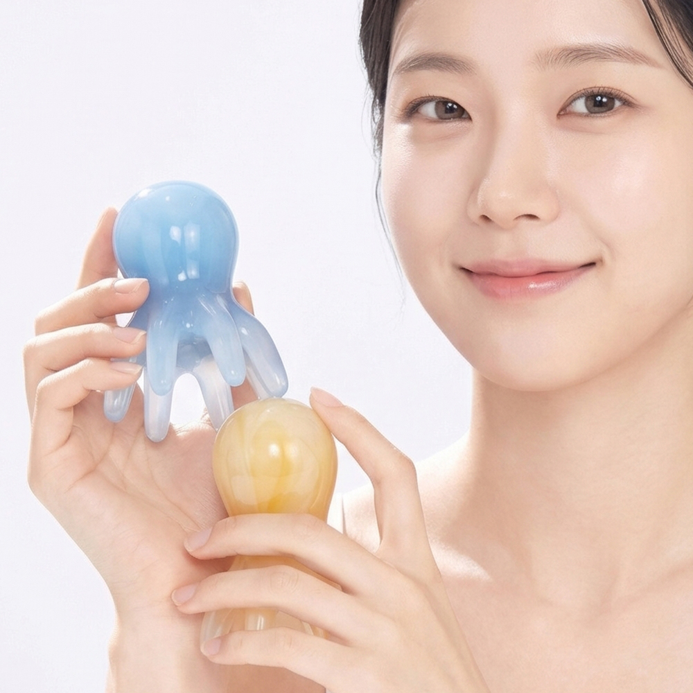 위드핏 아이스 카푸치노 문어괄사 세트 얼굴 두피 바디 목 지압 괄사 경락 마사지 이미지 6
