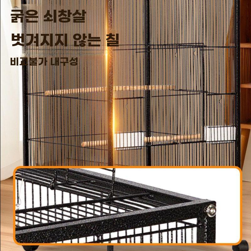 이동식 대형새장 앵무새 조류 케이지 새집 사육장 철제 B03 마블 화이트 플랫 탑 - 상세 이미지 3