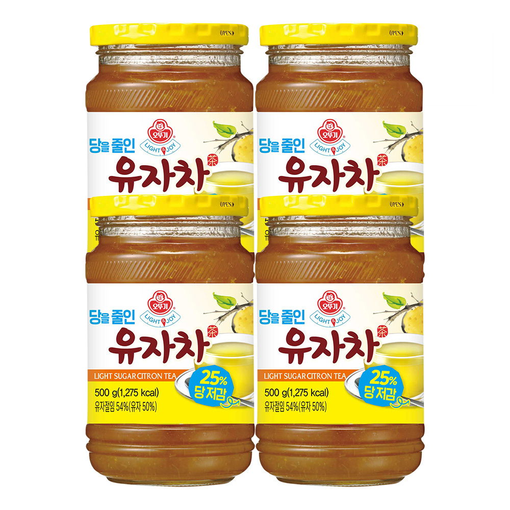 오뚜기 LIGHT&JOY 당을줄인 유자차 500g, 4개 - 상품 이미지