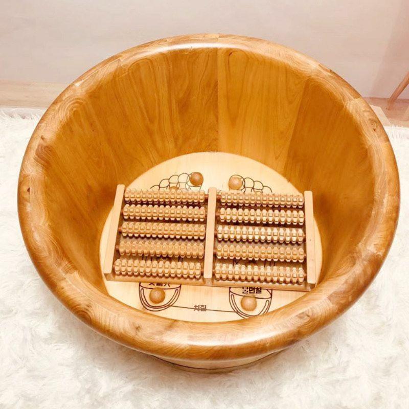 원목 족욕통 족욕대야 양동이 바구니 발마사지 욕조 26cm 둥근모서리 - 상세 이미지 2