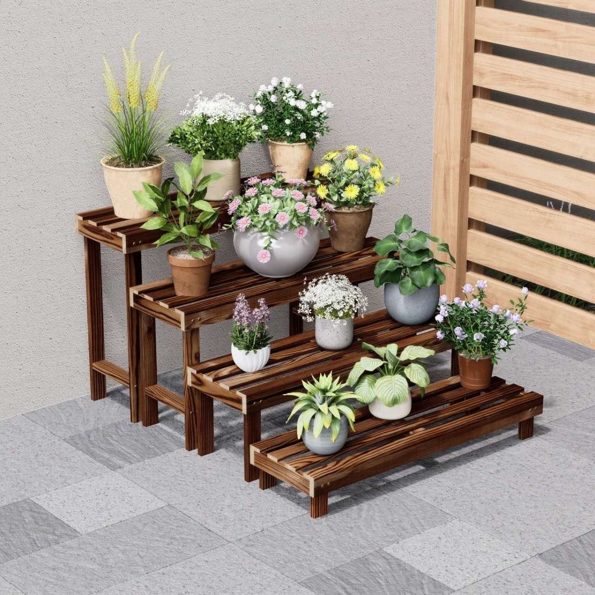 나무 벤치 야외 공원 인테리어 철제 원목 산책로 대기용 60x25x12 - 상세 이미지 2