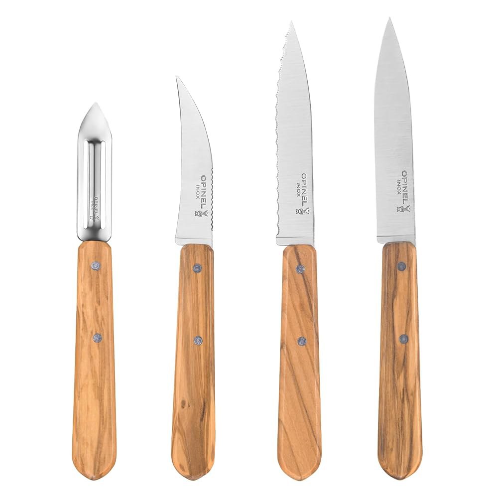 Opinel Essentials 주방 나이프 박스 나무 - 세트 올리브 Art Deco - 상품 이미지