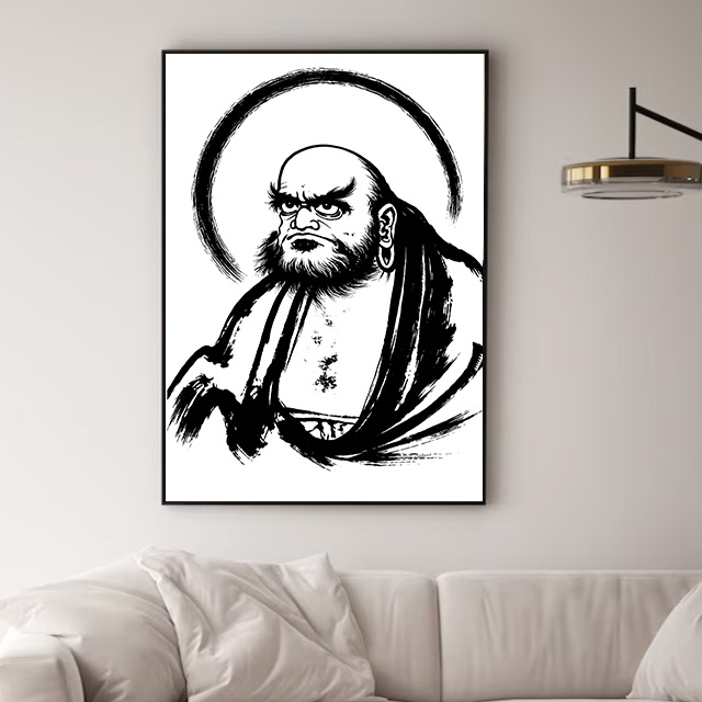 프리미엄 달마도 달마 대사 그림 액자 현관 거실 풍수 인테리어 부적 불교 개업 집들이선물