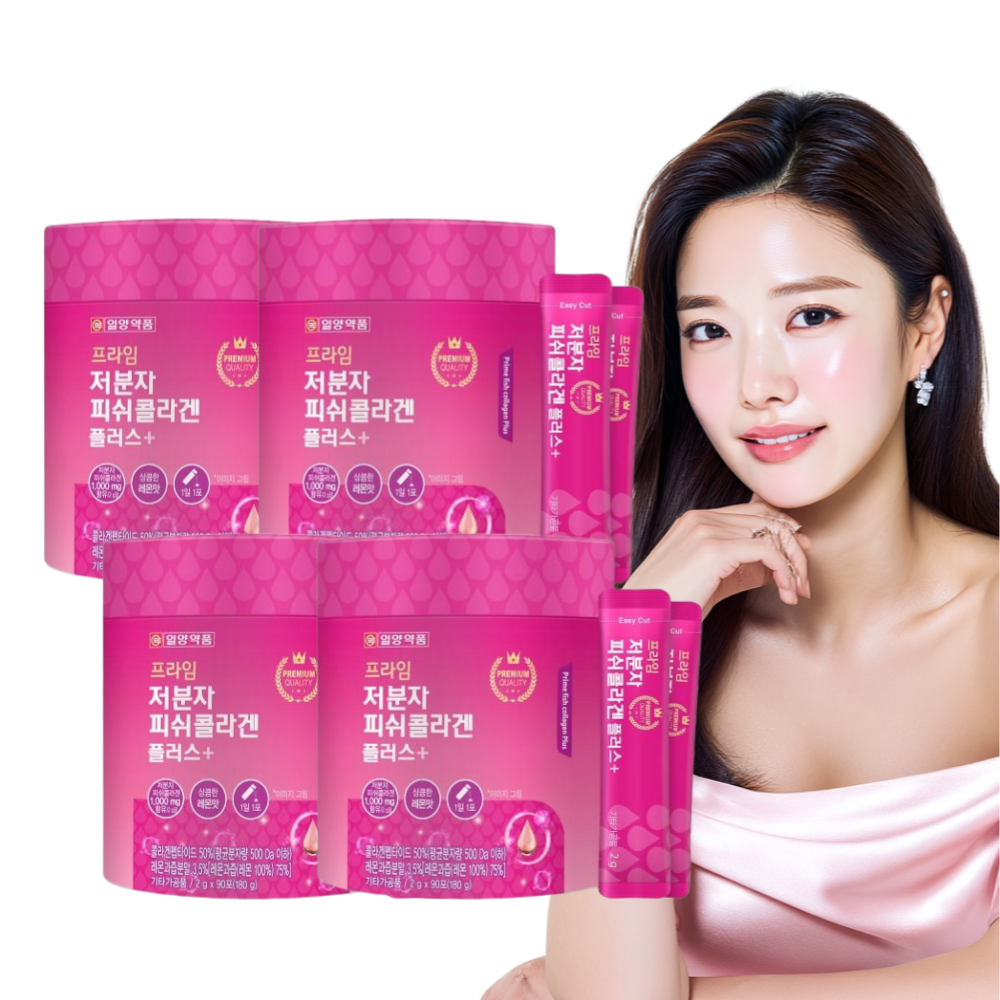일양약품 저분자 피쉬 콜라겐 펩타이드 엘라스틴 90포 4통 - 상품 이미지
