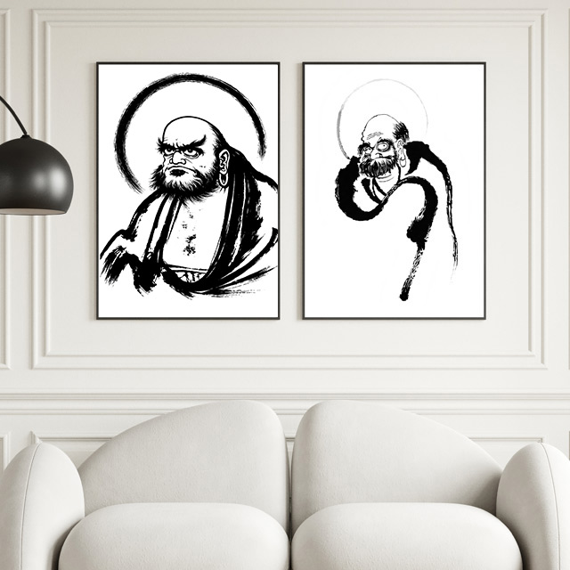 프리미엄 달마도 달마 대사 그림 액자 현관 거실 풍수 인테리어 부적 불교 개업 집들이선물