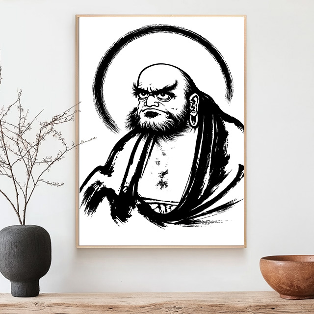 프리미엄 달마도 달마 대사 그림 액자 현관 거실 풍수 인테리어 부적 불교 개업 집들이선물