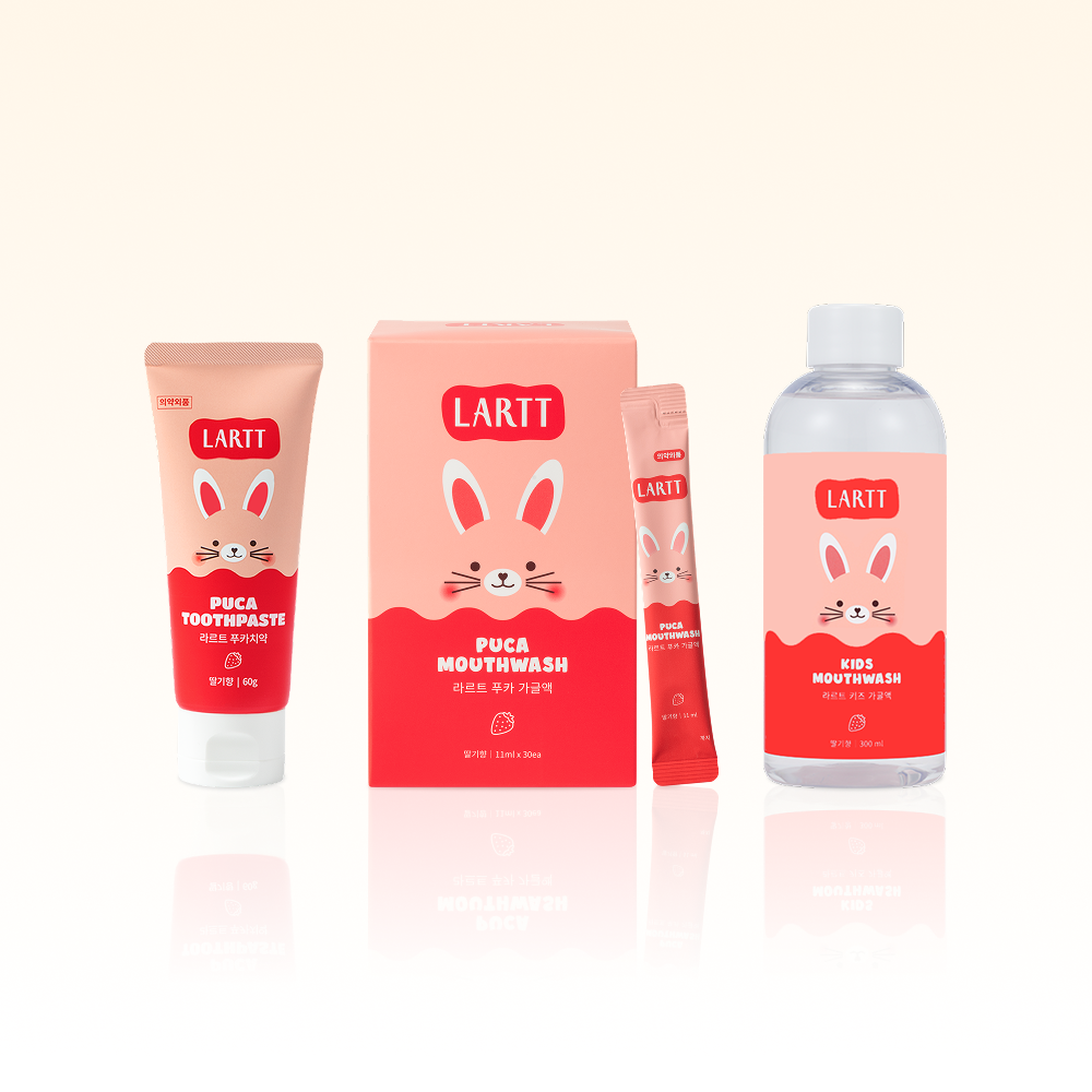 라르트 우리아이 구강관리 베이직 Set 무알콜 휴대용 구취제거 구강청결제 가글 어린이 치약 - 상품 이미지
