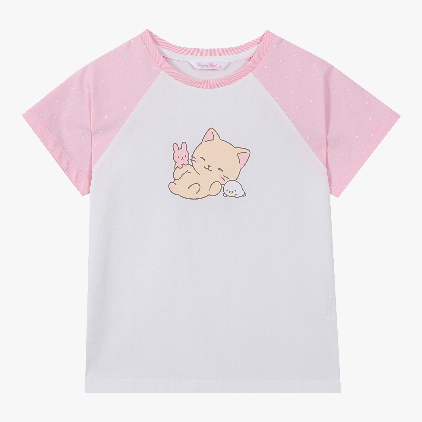 로엠걸즈 도트 라글란 고양이 티셔츠 RGRA2633C - 상세 이미지 4