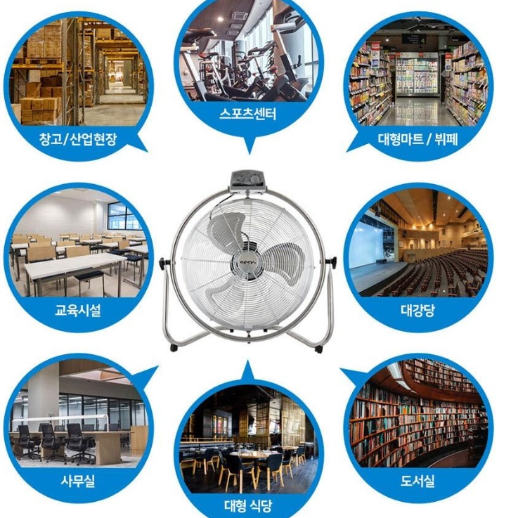 산업용 메탈선풍기 공업용 데스크팬 야외 캠핑 16인치 업소용선풍기 - 상세 이미지 4