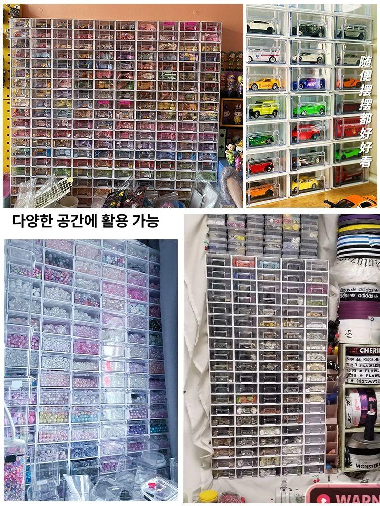 서랍형 투명 보관함 부품상자 볼트 멀티박스 수납함 부속 K5 화이트 30개 - 상세 이미지 3