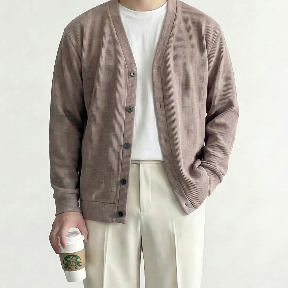 남자오버핏가디건 남자봄가디건 - 상세 이미지 4