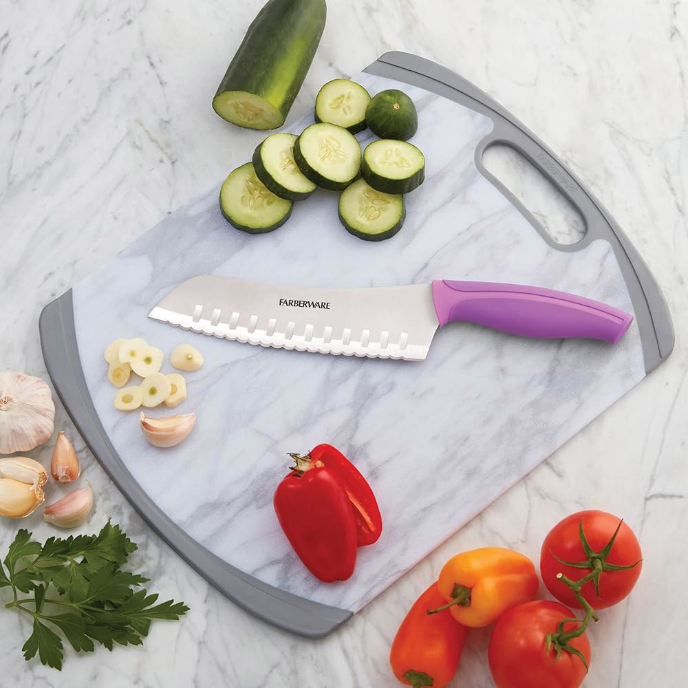 Farberware Precise Slice 톱니 산토쿠 퍼플 나이프, 17.8cm(7인치), 7 3-Piece Utility Knife S - 상세 이미지 2