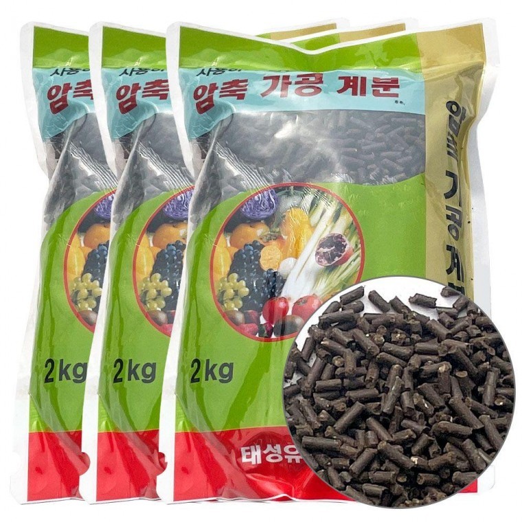 압축 가공 계분 2kg(3개)펠렛계분 웃거름 밑거름 텃밭 - 상품 이미지