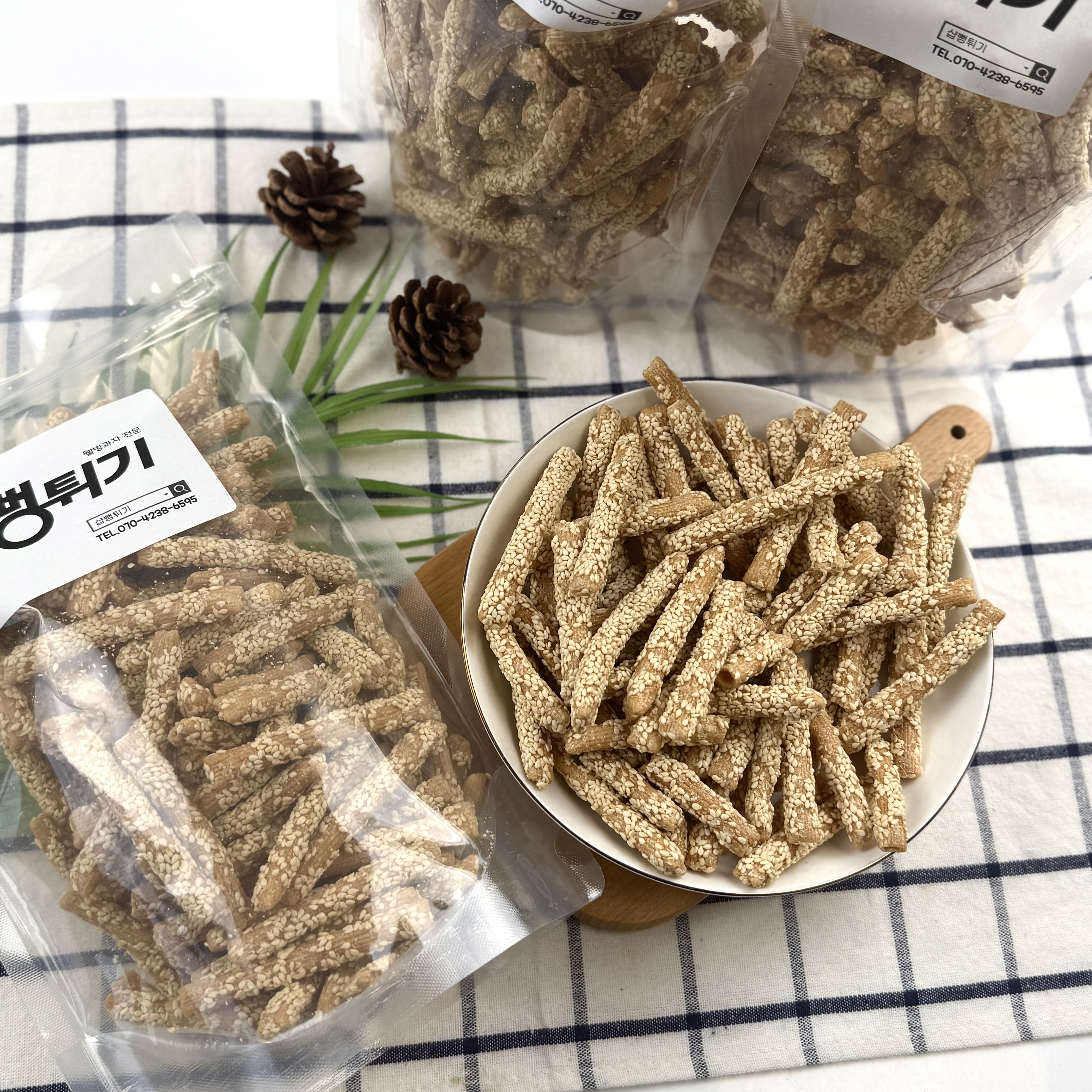 [샵뻥튀기] 구운 참마깨스틱 300g 참깨 고소한 바삭 담백간식 대용량 과자 - 상품 이미지