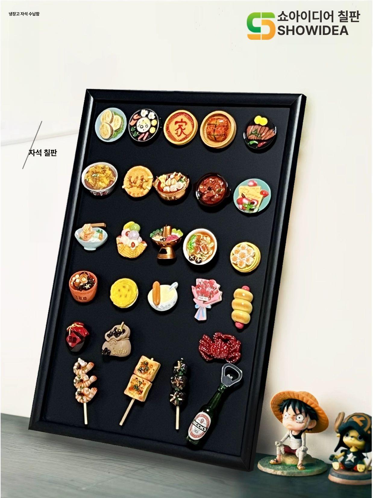 여행자석보드 아치 액자 벽걸이 칠판 반원형 기념 냉장고 블랙 표준 프레임 40x80cm - 상세 이미지 3
