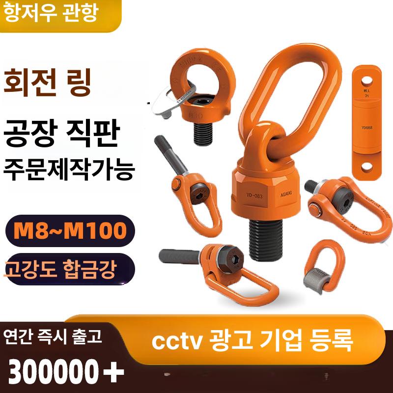 호이스트 체인블럭 회전형 크레인 중량물 인양 산업용 고강도 합금강 열처리 강화 건설 선박 범용 리프팅 링-M8 (M8x1.25-6g) - 상품 이미지
