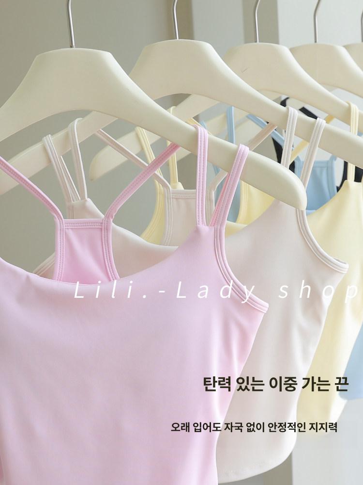 필라테스 나시 브라탑 민소매 요가 홈트 탱크탑 폴웨어 스포츠탑 05 - 상세 이미지 4