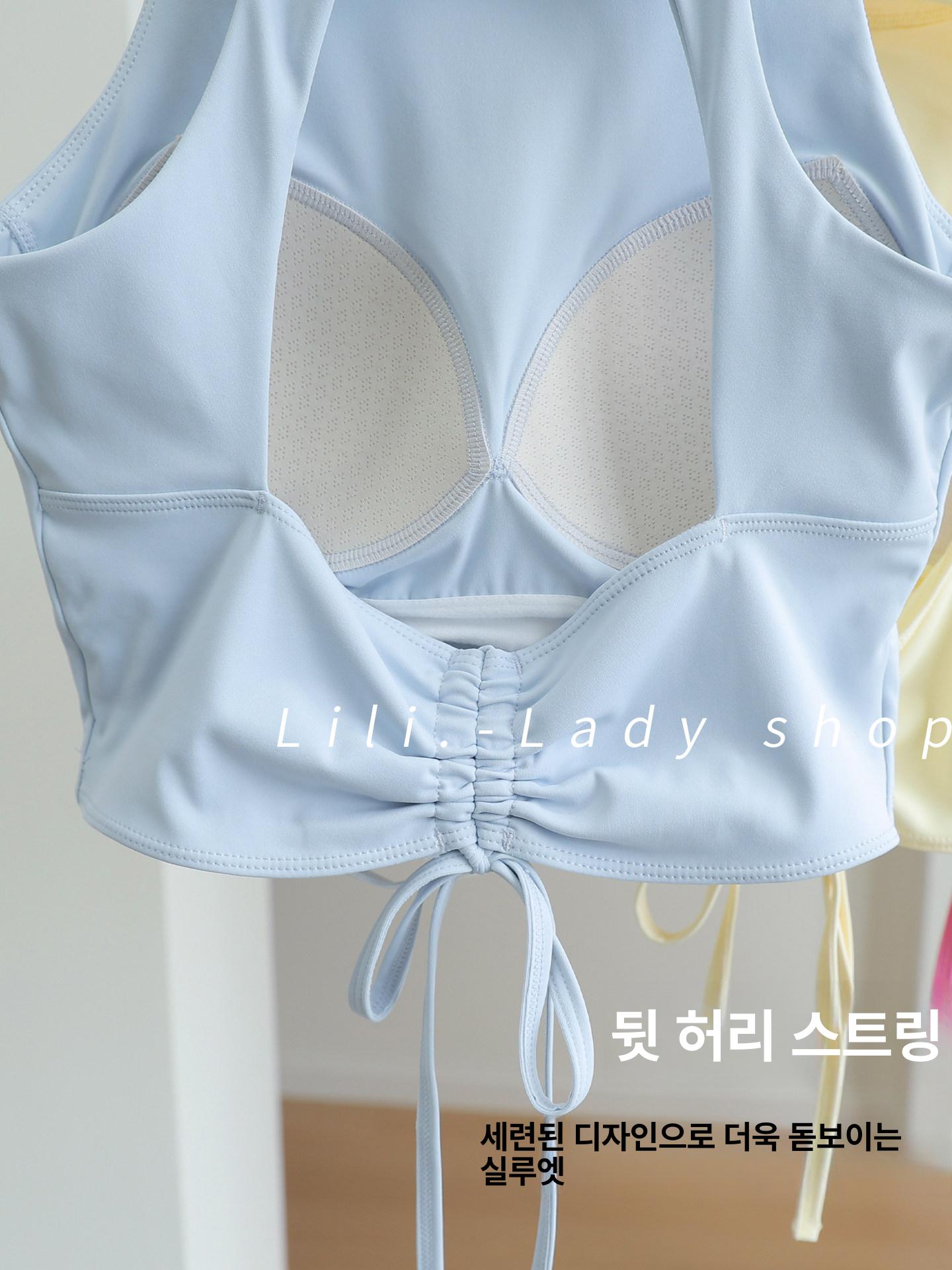 필라테스 나시 브라탑 민소매 요가 홈트 탱크탑 폴웨어 스포츠탑 23 - 상세 이미지 5