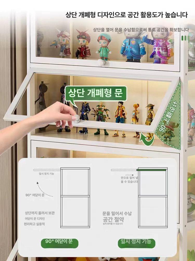 피규어 아크릴 대형 진열장 3면 프라모델 장식장 전시장 화이트 5단 80cm - 상세 이미지 3