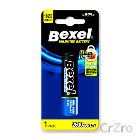 벡셀 리튬건전지 INR18650 3.7V 2600mAh 충전지 배터리 1개