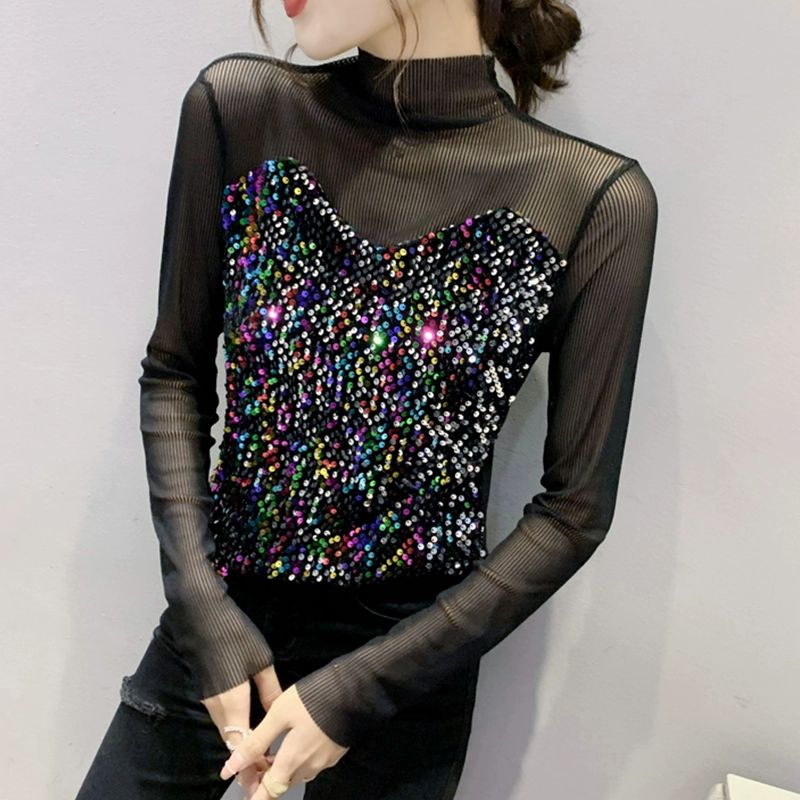 여성 라틴 댄스복 댄스티 밸리 화려한 사교 상의 줌바 블랙 S 40-44.5kg - 상세 이미지 2