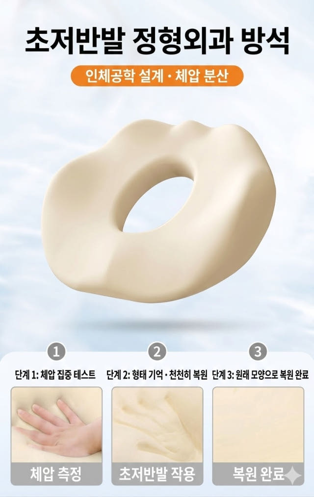 민틱 치질방석 기능성 메모리폼 도넛형 임산부방석
